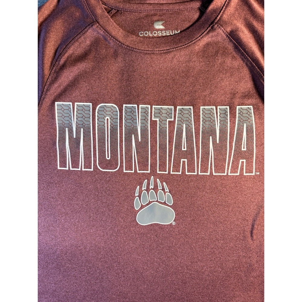 Montana‎ T-Shirt Short Sleeves Color: Burgundy Metallic Size M See Notes - Flaw